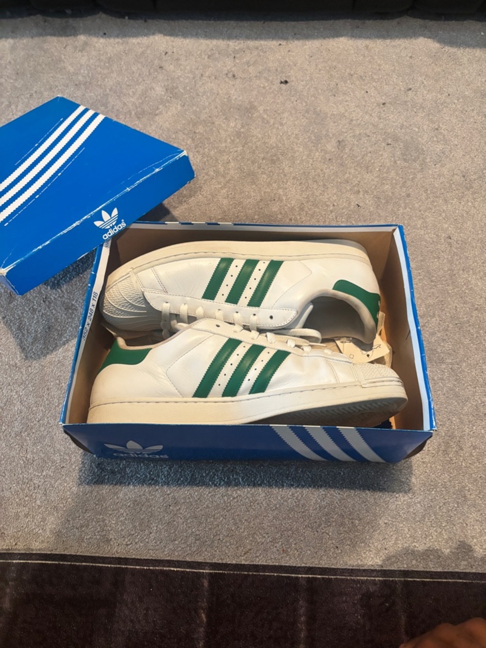 Adidas Originals Superstar XLG White/Semi Court Green/White Men's Size 15